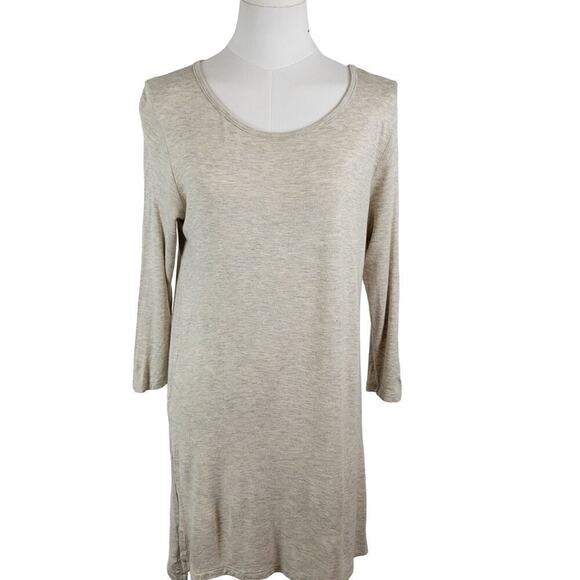 Cherish Tops - Cherish Oversized Womens Tunic Sz S Beige Taupe Cowl Neck Blouse Top Split Hem